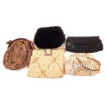 Five various lady's evening bags