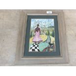 Dee Nickerson framed and glazed watercolour titled 'The Crow Angel' signed and dated 1999 bottom