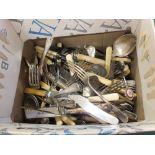 A box of silver plated cutlery