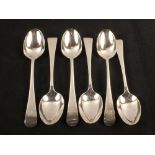 Six silver Victorian teaspoons,