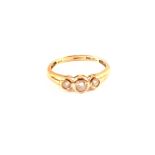 A 9ct gold diamond three stone ring,