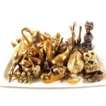 Various brass animals plus other brassware