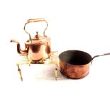 A 19th Century oval seamed copper kettle,