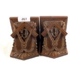 A pair of bronzed Masonic bookends