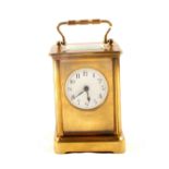 A brass carriage clock