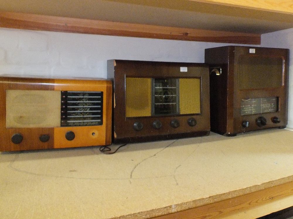 Five wooden cased mains radios, Cossor, Bush, - Image 2 of 2