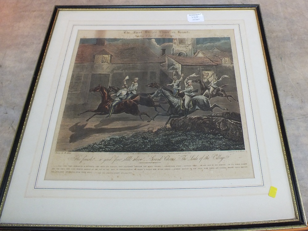A set of four 19th Century Alkin coloured prints, The First Steeplechase on Record, 1839, - Image 4 of 4