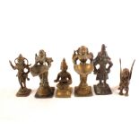 Various Indian brass deities