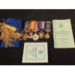 Five various buffalo lodge medallions (one silver) plus sashes,