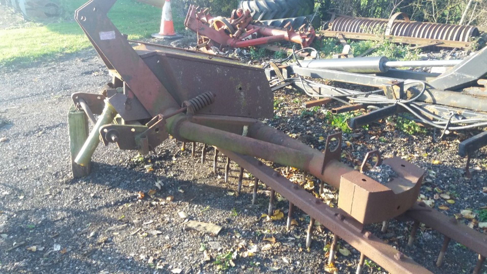 One Vicon power harrow. Stored near Denham.