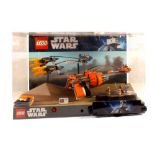 Cased Lego Star Wars 7962 vehicles and figures set (case damaged)