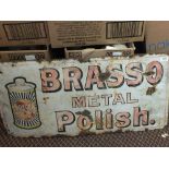 A Brasso metal polish enamel sign (as found)