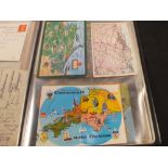 Two albums of postcards, social history and maps,