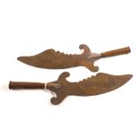 A pair of 'Trench Art' decorative knives marked 'Souvenir of France'