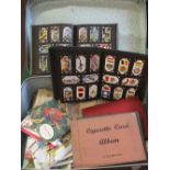 A case containing set and part sets of cigarette and trade cards in Old Time and makers albums