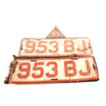 A set of 1976 trade plates,