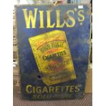 An enamel Wills Gold Flake sign,