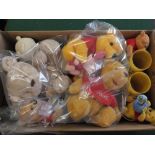 Two boxes of Winnie the Pooh bears plus other items