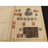 An early German album of stamps including GB block of 14 penny red imperfs, 1883 half crown,