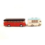 A Corgi 1120 Midland Red Express coach and 413 Mobile butchers shop