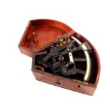 A late Victorian sextant within its fitted mahogany box,
