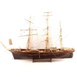 A wooden model galleon