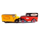 Two tin plated delivery vehicles biscuit tins