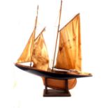 A wooden pond yacht,