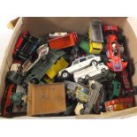 A box of assorted play worn Matchbox, Dinky,