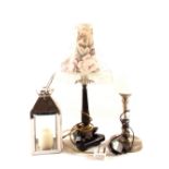 Two table lamps plus a candle lamp