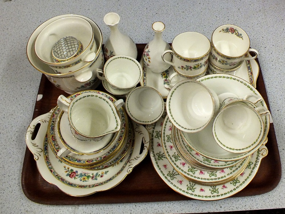 Coalport Ming Rose china plus Chippendale pattern part tea set