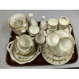 Coalport Ming Rose china plus Chippendale pattern part tea set