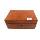 A walnut workbox (label states from Wood Grown on Henham Park c1890)