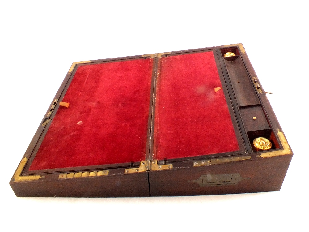 A 19th Century rosewood and brass inlaid writing slope - Image 2 of 2