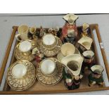 A Copeland Garrett part gilt tea set,