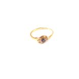 An Art Deco 18ct gold sapphire and diamond ring,