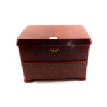 A burr walnut cigar humidor by Hyatt plus accessories