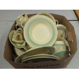 A Susie Cooper banded part dinner and tea set (two boxes)