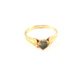 A 9ct gold single emerald set ring,