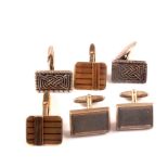 Two pairs of silver cufflinks including a pair by David Anderson