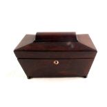 Two 19th Century mahogany three compartment tea caddies