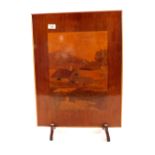 A marquetry fire screen,