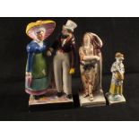 Three early 19th Century square based figures (as found)