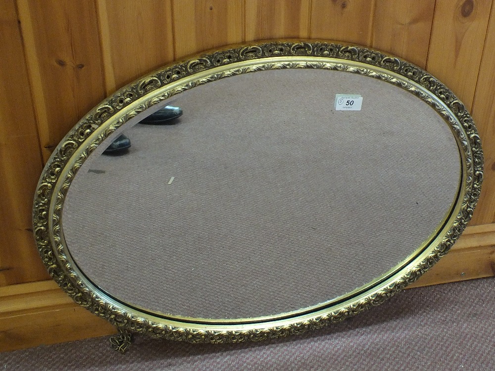 An oval gilt mirror, - Image 2 of 5