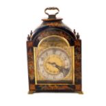 A blue chinoiserie bracket clock with Swiss movement