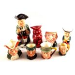 Eight various Toby and character jugs