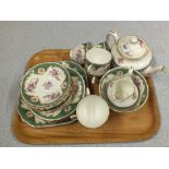 A Chelson china floral part tea set