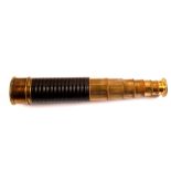 A brass pocket seven draw telescope by Edward Dawes,