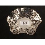 A pierced silver bon bon dish