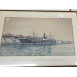 A pair of watercolours of S/S Oddvar II and S/S Mall unloading timber from Petschora and Archangel